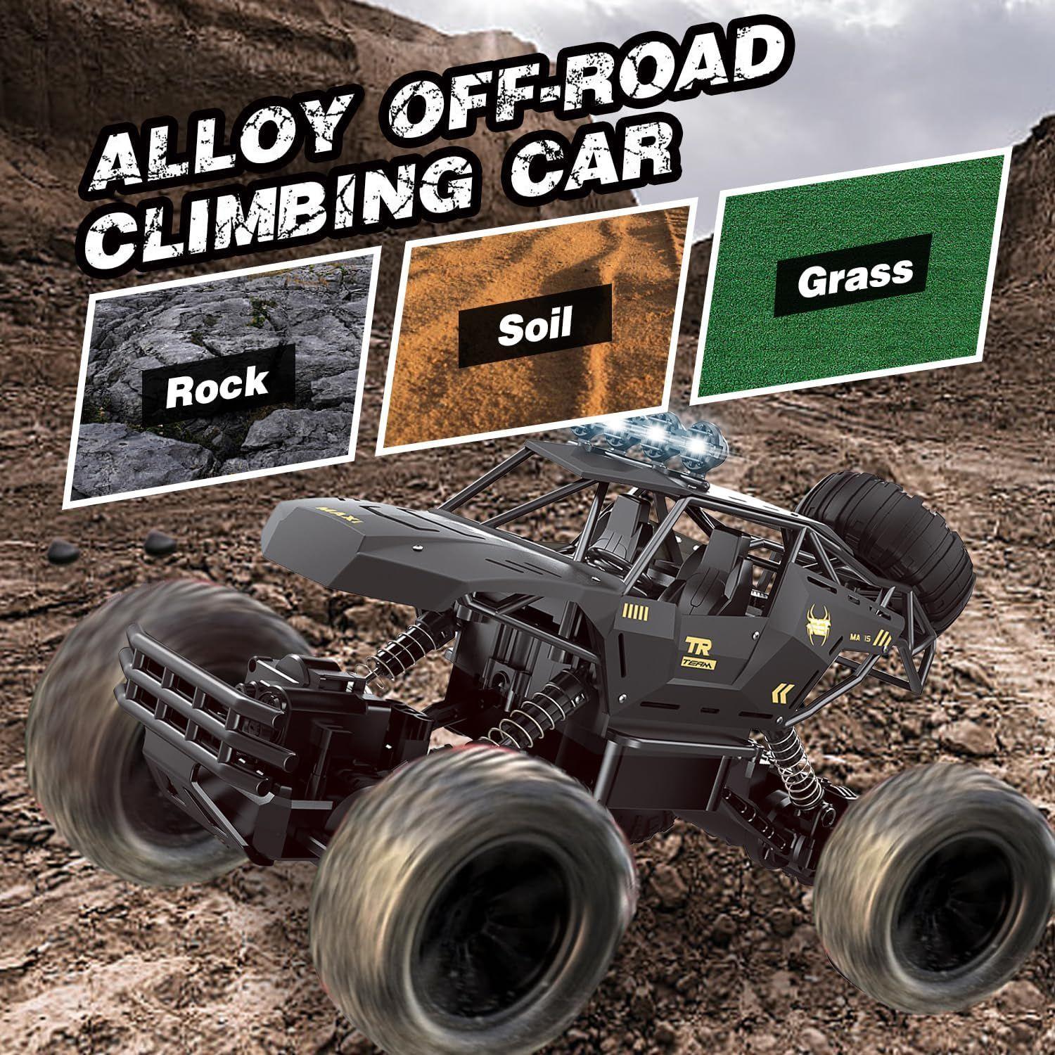 2025 RC 37cm 1:12 4WD Large Remote Control Cars Rock Crawler Monster Truck with 2 Battery ,Kids Toys Gifts, Dual Battery Off-Road Toys