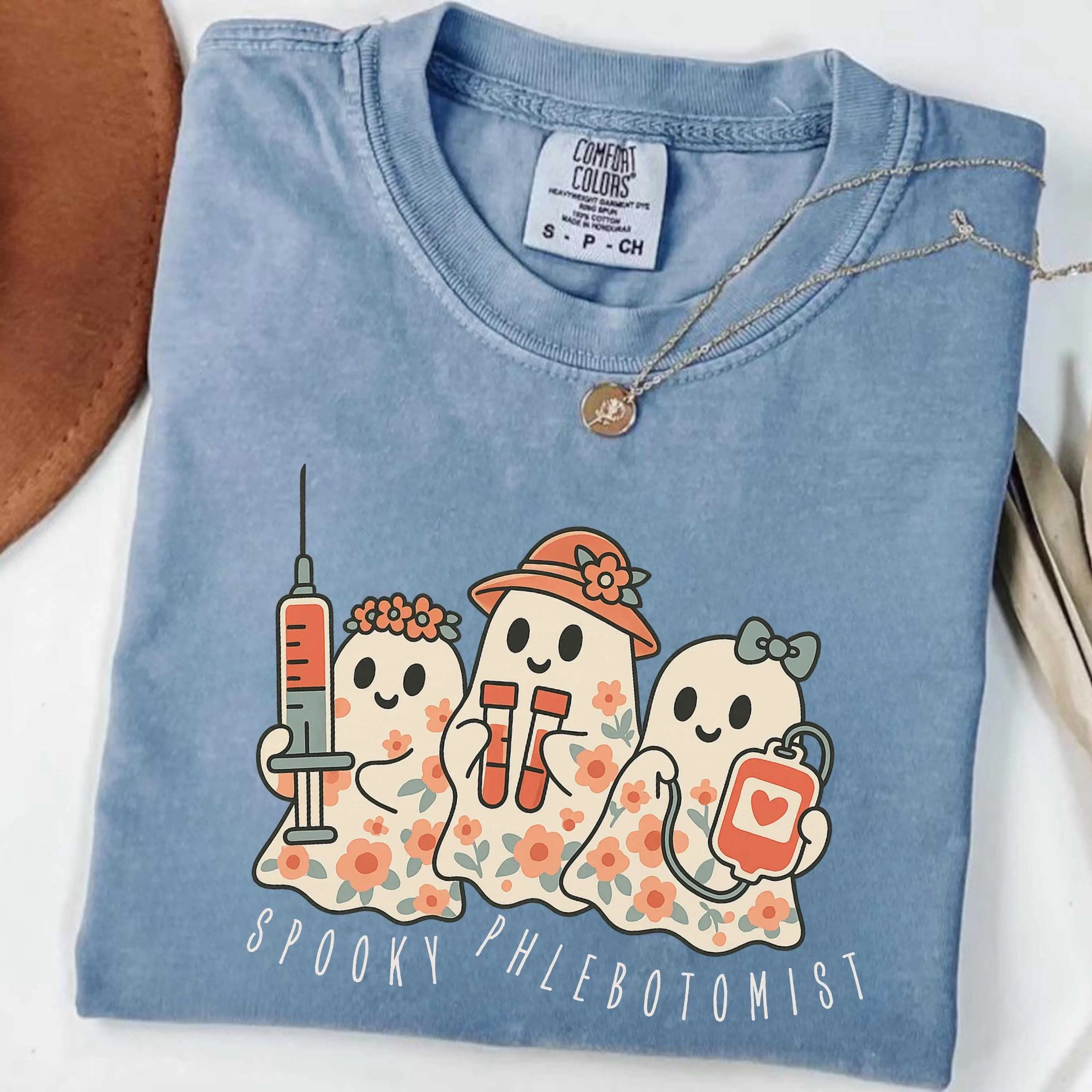 Phlebotomy Halloween Shirt, Phlebotomy Technician ,  Lab Tech tee , Phlebotomist Gift Fabric Fit Top Womenswear