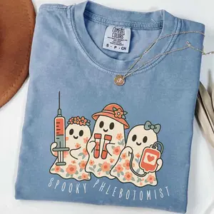 Phlebotomy Halloween Shirt, Phlebotomy Technician ,  Lab Tech tee , Phlebotomist Gift Fabric Fit Top Womenswear