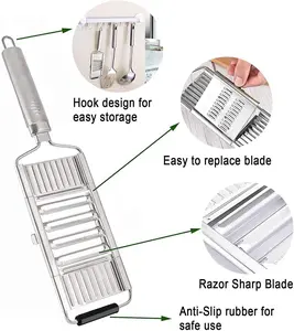 Multi-Purpose Vegetable Slicer,Stainless Steel Shredder Cutter Grater 4 in1/One Kitchen Plastic