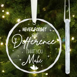 1pc Difference Maker Round Crystal Gift For Coworkers Retirement Gift Boss Day Gift Company Decoration Christmas Tree Decoration Christmas Party Favors Home Decoration Room Decoration