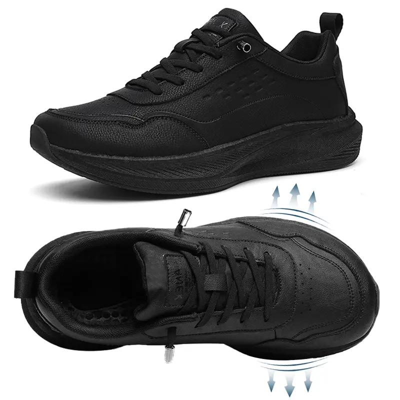 Wide toe off-road running shoes, lightweight,casual shoes, comfortable, no need for straps, easy to put on and take off, suitable for daily sports and leisure, dirt resistant and easy to clean, black khaki color, Sneakers Lightweight forRunning