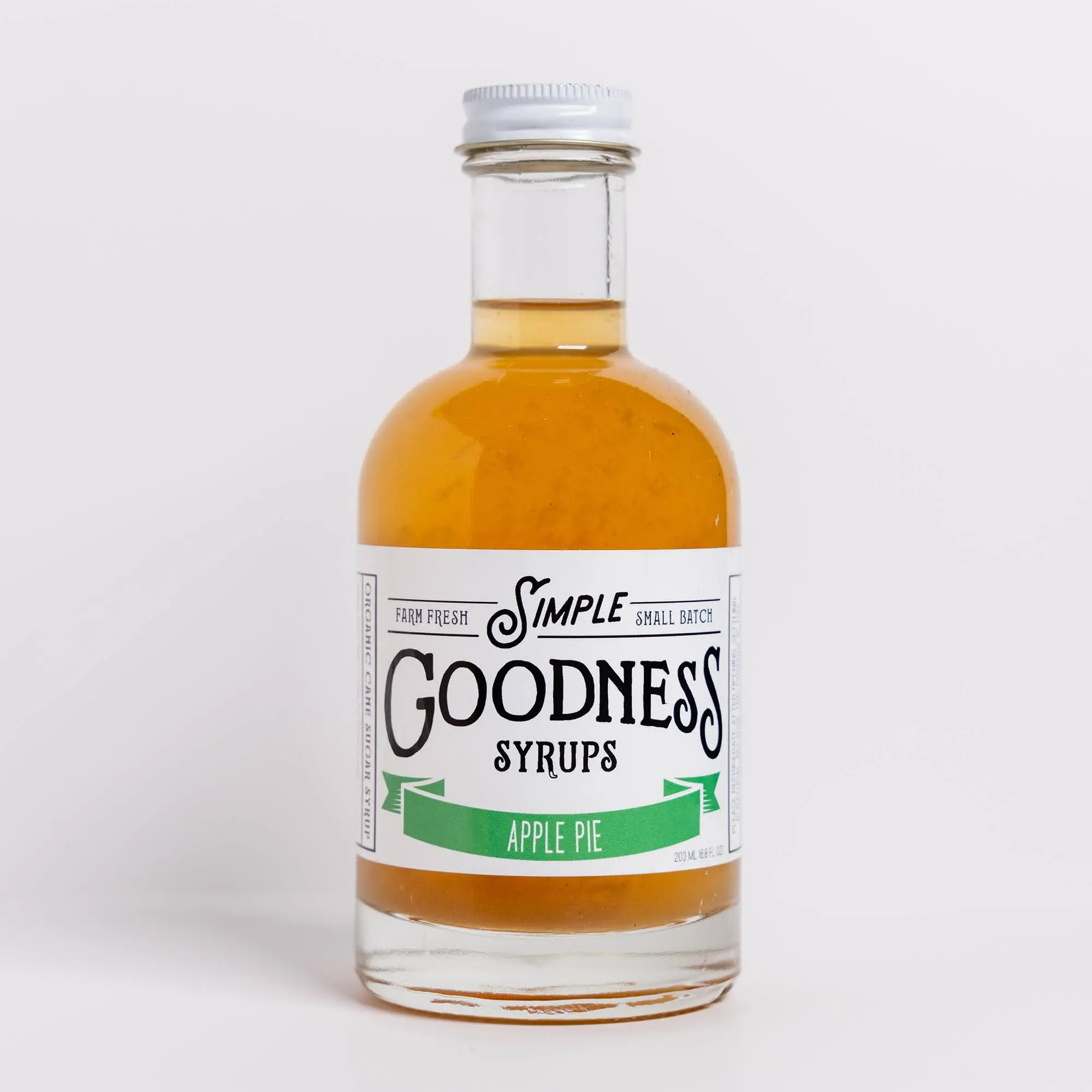 Simple Goodness Apple Pie Beverage Syrup- Flavored Organic Cane Sugar Simple Syrup for Drinks, Cocktails and Coffee, Easily Sweeten Drinks with Real, Whole Fruits and No Artificial Flavors or Dyes