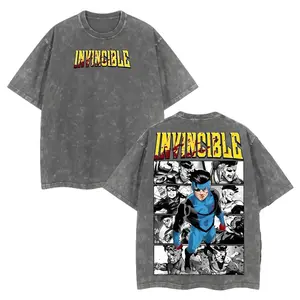 Emperor Grayson Invincible War Comic Acid Wash Graphic Tee - Limited Edition Lightweight Valentine's Day Shirt for Men Streetwear