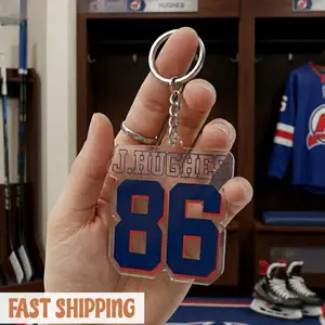 Jack Hughes USA 86 Hockey Golden Goal Keychain, Gift For Fan, Hockey Lover Gift