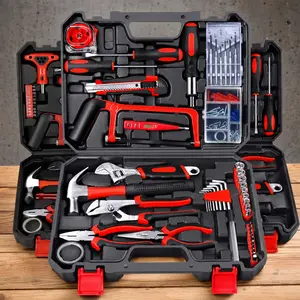 Professional Heavy-Duty Tool Set with Screwdrivers Pliers Wrench Tape Measure | High-Carbon Steel | Portable Storage Case for DIY Home Garage Office Emergency Repair | Christmas Holiday Gift