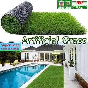 Multi-Size Grass Mat, Super Long Artificial Grass, Green Turf, Fake Green Decoration Mat, Grass Lawn, for Golf Practicing, Household Decoration, Store, Business Decor, Balcony, Patio, Rooftop, Cupboard Display, Length 10~40Ft