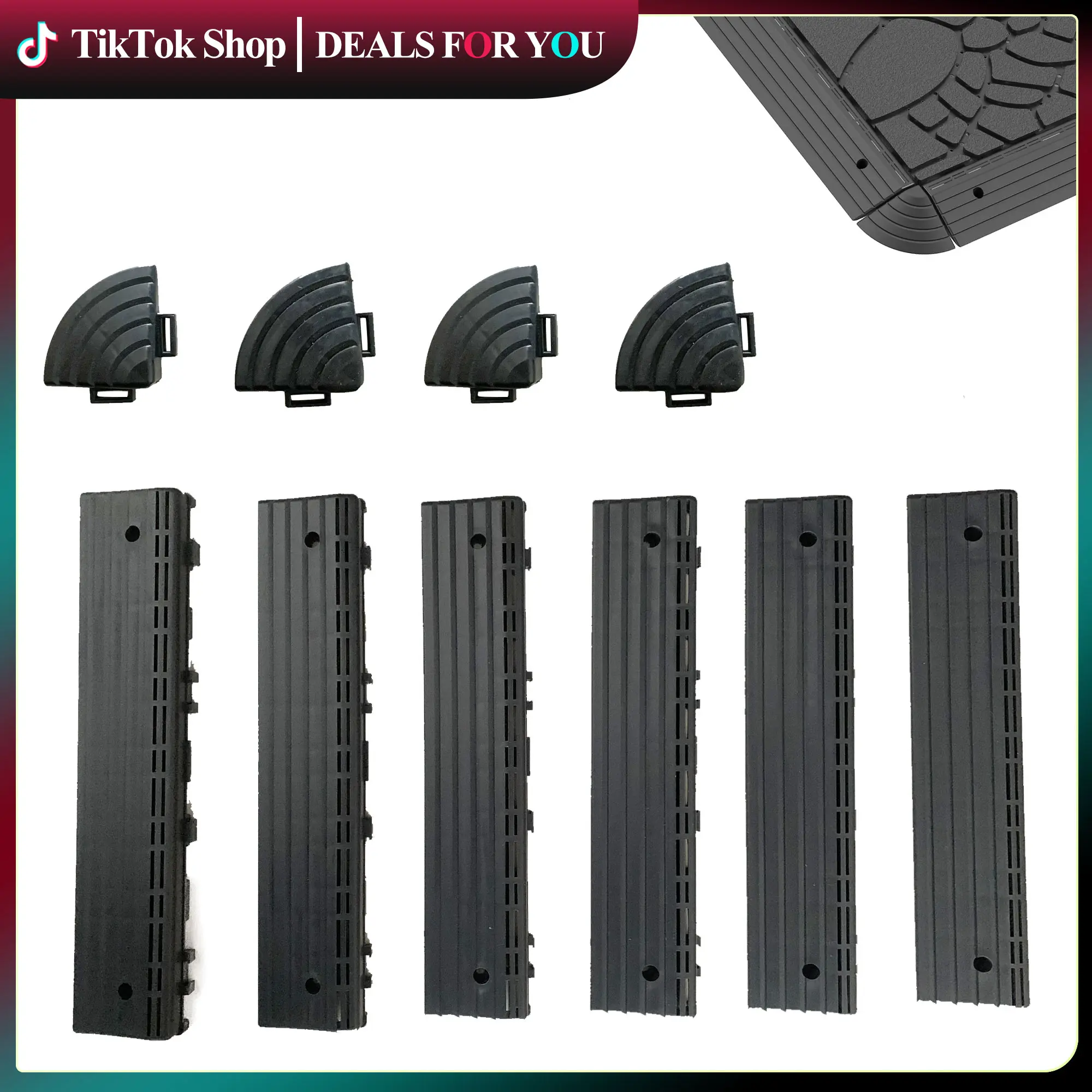 ZUGELAN HZ Tile Trim Accessories - 30 Trim Pieces, 4 Corners, Easy-Interlock Design, Waterproof, Fireproof, UV Resistant