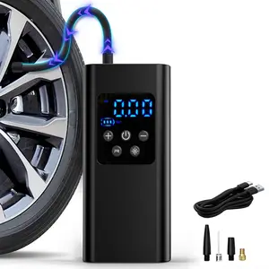 Portable Car Air Pump, USB Rechargeable Electric Air Pump with Digital Pressure Gauge, Automatic Inflation Pump for Car, Motorcycle, Bicycle, Ball