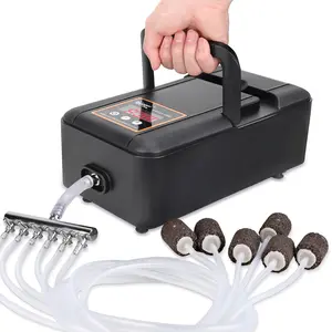 hygger IPX6 Rechargeable Aquarium Pond Air Pump, Powerful Quiet Tank Air Pump with Hose Air Stone Check Valve Adjustable Flow Diverter Valve for Fishing Yacht/Power Outages/Hydroponic