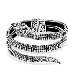 Serpent Bangle Bracelet in Sterling Silver 7.25 In 41.40 Grams Christmas Gifts