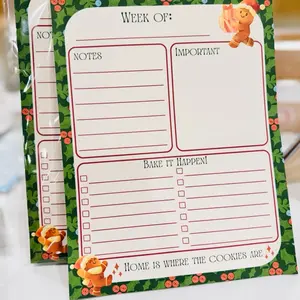 Gingerbread Tear-Away Notepad 7.75 x 10 Festive Holiday Artwork 25 Sheets Thick Chipboard Backing for To-Do Lists Journaling & Gifting