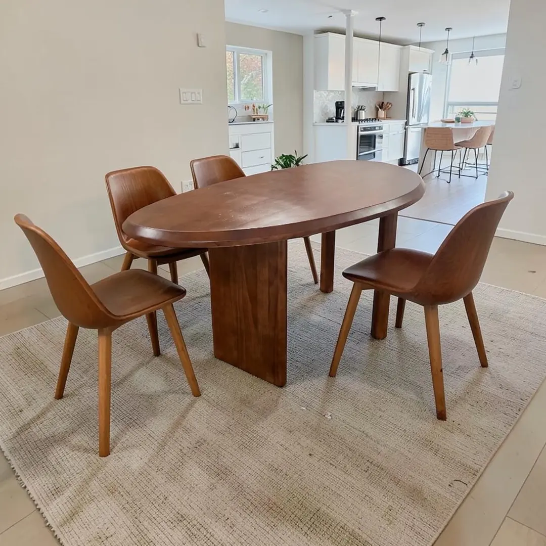 Loon Peak Brown Unique Shape Solid Wood Pine Wood Dining Table