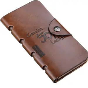 Men's Bifold Leather Wallet ID Card Holder Checkbook Long Clutch Billfold Purse