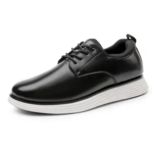 Clearance - Bruno Marc MaxFlex Suite Polish-] Men's Smart Casual Oxford Hybrid Sneakers Black Round Toe Lace-Up All Seasons Walking Shoes