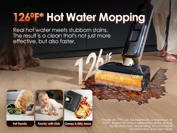 Tineco Floor ONE S9 Master Wet Dry Vacuum Cleaner, ThermoBlast Tech & Hot Water Vacuum Mop, 23kPa Suction, 65 Min Runtime, 185°F Flashdry, 3.9inch Ultra-Slim Stretch Mop