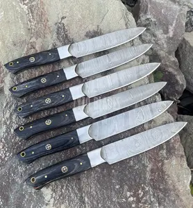 Damascus Steel Steak Knife Set 6 Pcs