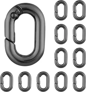 12Pack 1 Inch Small Carabiner Spring Hooks Metal Oval Clip for Purse  Replacement,Climbing Hiking, Wallet, Key Rings