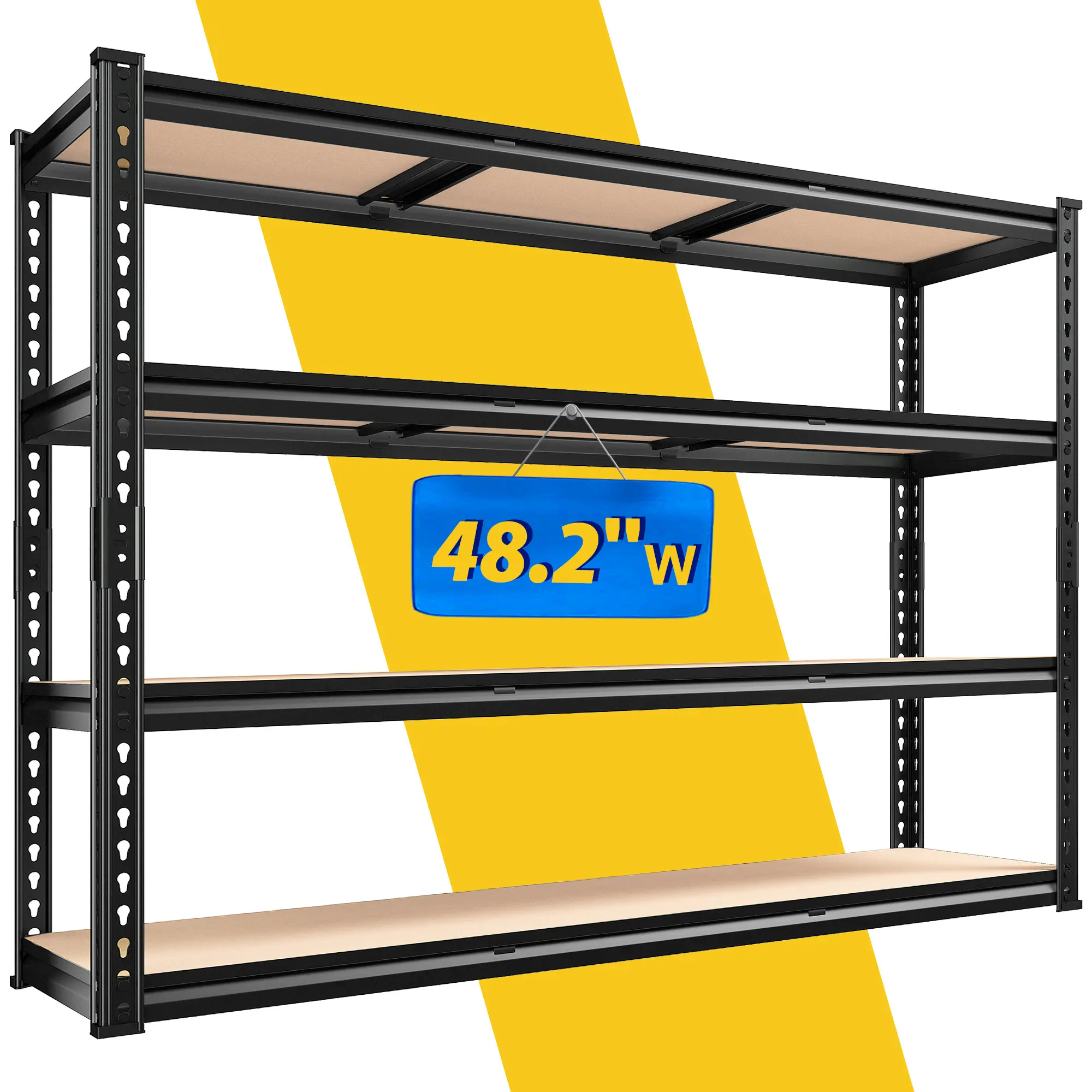 Raybee 48" W Garage Shelving Heavy Duty, 2000 lb 4-Tier Adjustable Metal Shelves for Garage Shelving Sturdy Industrial Shelf, Garage Rack Kitchen Storage Organizer,48" W x 60" H x 18" D #TikTokShopStockUp #SummerVibes