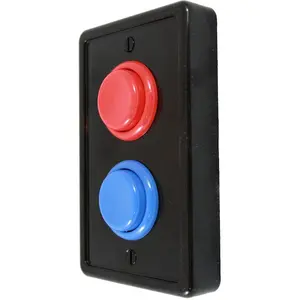 LightCore Classic Arcade Style Light Switch Plate Cover Single Switch Black Red Blue 1 Gang Standard Size Rocker Wall Plate Game Room Decorator Kid Bedroom Wallplate Faceplate Replacement Classic Nostalgic Design Easy Install - Lightswitches