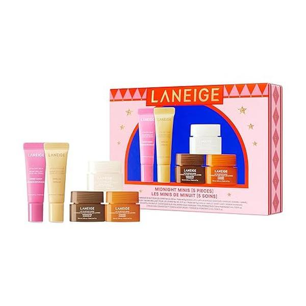Laneige Skincare & Lip Care Holiday Gift Set - Lip Mask Water Bank & Lip Glowy Balm for Hydration Glowing Lips Beauty Essentials