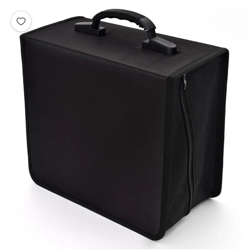 432-Capacity Heavy-Duty Nylon Black CD/DVD Disc Organizer Binder Bag Holder
