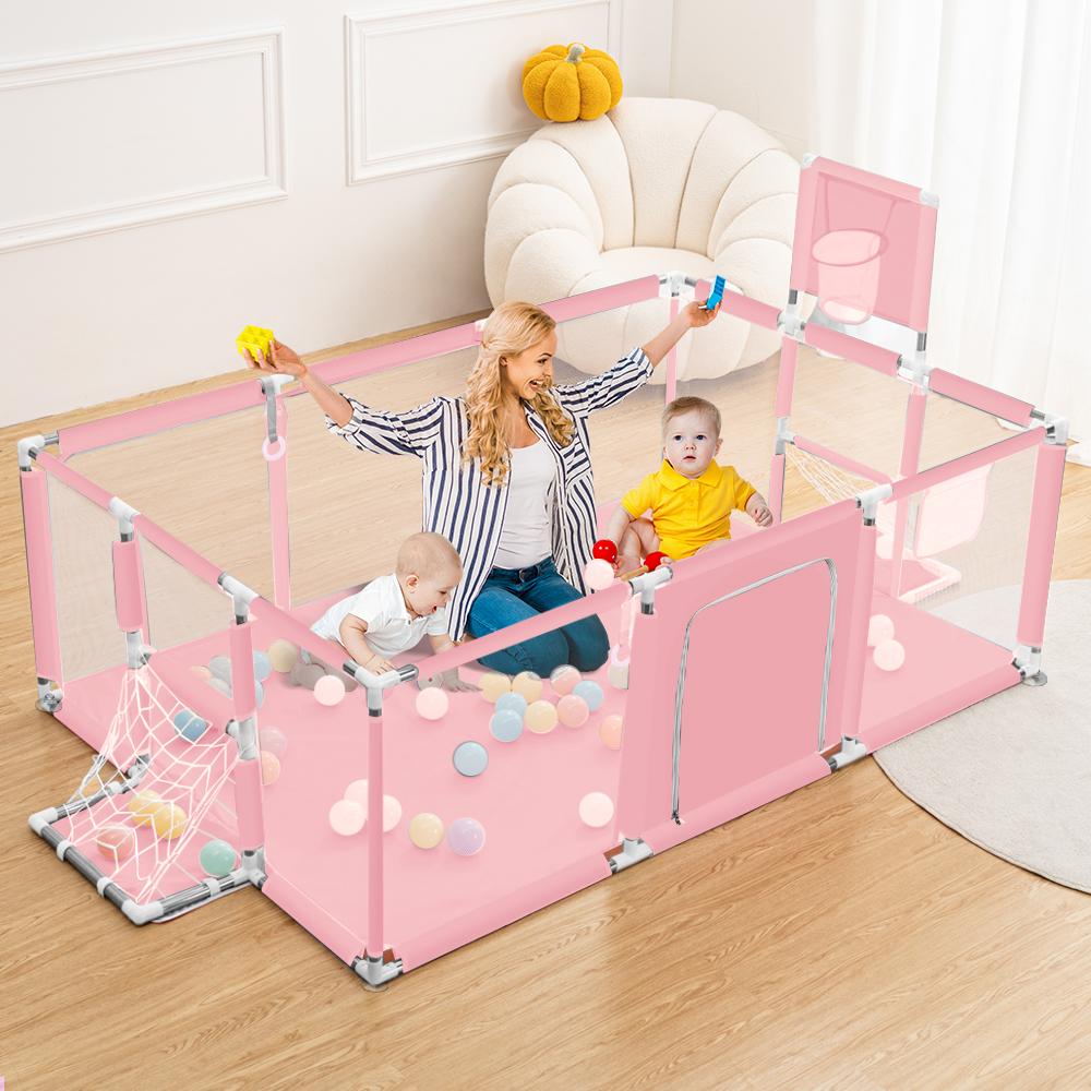 PAWGIANT Safe Play Space with Basketball Hoop! Baby Playpen 71.6x47.96x25.2 Inch, Play Pens for Babies and Toddlers Baby Fence Play Yards for Indoor & Outdoor with Breathable Mesh Anti-Fall Playpen, - Easy Storage Toddler Fence for Activity & Nap PAWGIANT Safe Play Space with Basketball Hoop! Baby Playpen 71.6x47.96x25.2 Inch, Play Pens for Babies and Toddlers Baby Fence Play Yards for Indoor & Outdoor with Breathable Mesh Anti-Fall Playpen, - Easy Storage Toddler Fence for Activity & Nap