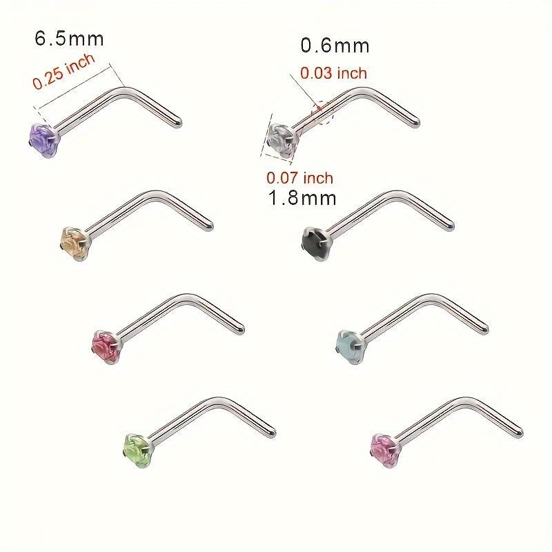 40Pcs Classic Stainless Steel Studs Bohemian Colorful Zirconia Exquisite Shiny Body Piercing Jewelry Set for Vacation Travel Beach Piercing