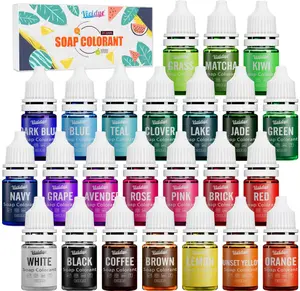 Soap Dye - 24 Color Food Grade Skin Safe Coloring for Bath Bomb and DIY Making Supplies - Liquid Concentrated Colorant Kit for Handmade Soaps and Crafts