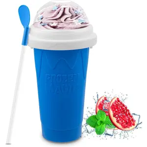 Magic Slushy Maker Squeeze Cup for Homemade Milk Shake Ice Cream Maker, Portable Smoothie Squeeze Cup  Kitchen Thick