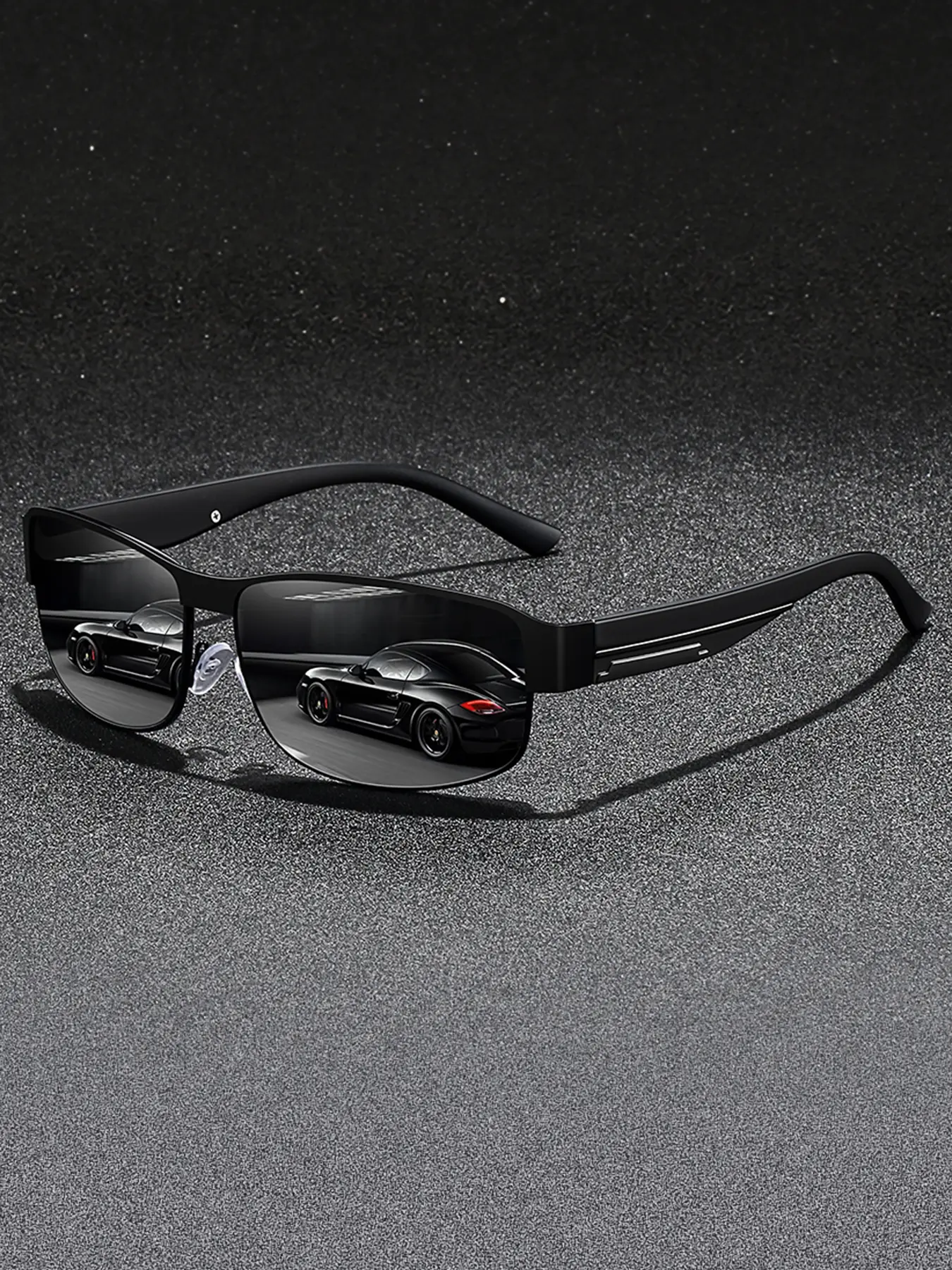 The latest metal frame fashionable retro square glasses, men's glasses, matched with silicone nose pads and flexible mirror legs, not easy to slip off and comfortable to wear, suitable for driving, tourism, vacation, mountain climbing, etc