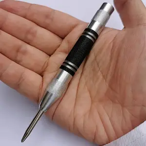 Center Punch, Hand Tools, Heavy Duty Steel Spring With Adjustable Tension Punching Tool, Suitable For Metal, Wood, Glass, Plastic And DIY Enthusiasts Adjustable Spring Tool Center Hole Punch