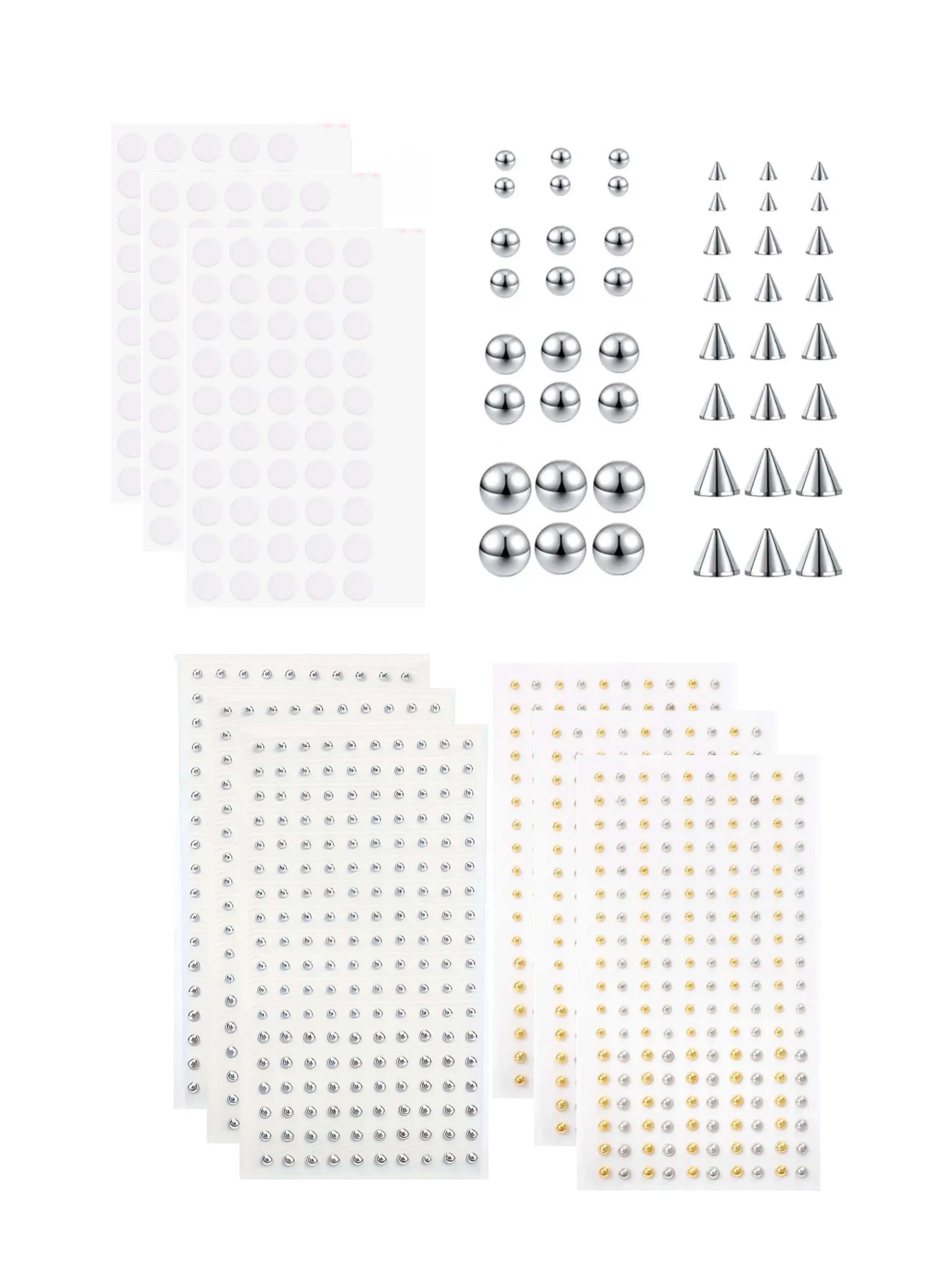 Non Piercing Lip Eyebrow Ear Stickers Fake Reusable Earring Studs Hip Hop Fake Nose Nails Ring Body Belly Button Jewelry