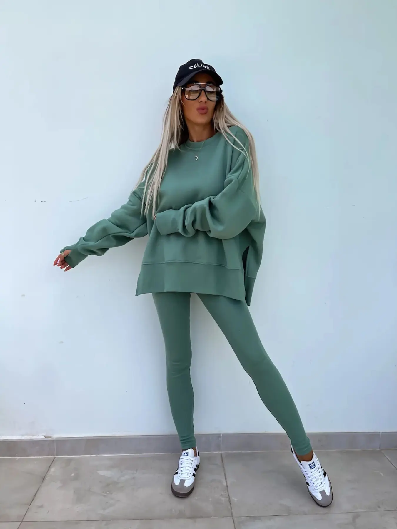 Women's Solid Color Sweatshirt & Skinny Pants Set, Casual Fashion Comfortable Round Neck Long Sleeve Pullover, Everyday Daily Outdoor Wear Womenswear