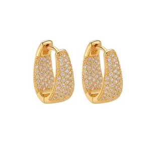 Kira Clustered Diamond Hoop Earrings