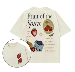 Fruit Of The Spirit Double Sided Unisex Washed Christian Shirt, Vintage I Love Jesus 2025 Shirt, Christian t shirts, Christian Easter Gift, Gift For All, Full Size, Full Color Top