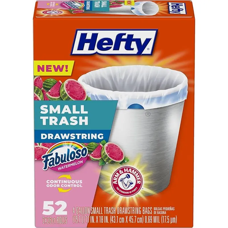 52 Count 4 Gallon Small Trash Bags Fabuloso Watermelon Scent