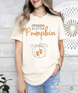 Growing A Little Pumpkin Shirt, Fall Maternity Sweatshirt,Pregnancy Thanksgiving Sweatshirt,Fall Pregnancy Announcement Gift, Gift For Her