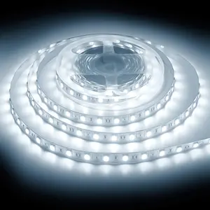 5050 6000K Super Bright Daylight White LED Strip Lights Flexible 12V 5A Power Supply 16ft