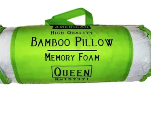 Bella Collection High Quality MEMORY FOAM BAMBOO Pillows Queen Size for Comfortable Natural Sleep Solution RN157371
