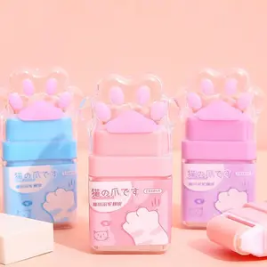 Cute Cat Claw Eraser Wheel, Clean No Residue Correction Eraser, Multiple Colors Available, Student Stationery Supplies, Soft Rubber Material