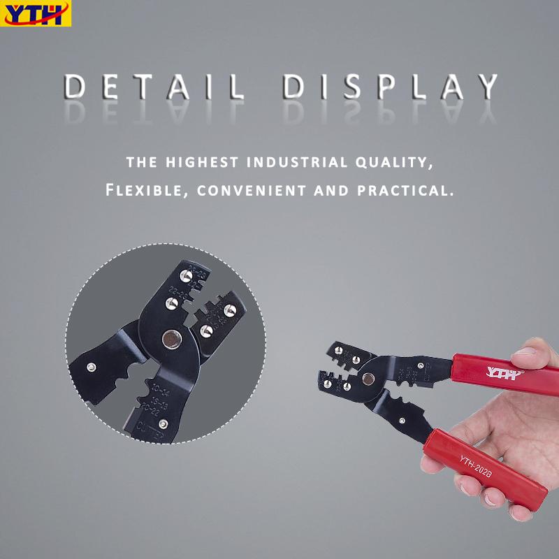 Portable Multi-Function Wire Crimper YTH-202b - Heavy-Duty Cable Crimper & Terminal Crimping Tool with Wire Stripper/Cutter, Handheld Pliers for Electricians, DIY, for & (22mm² Capacity)