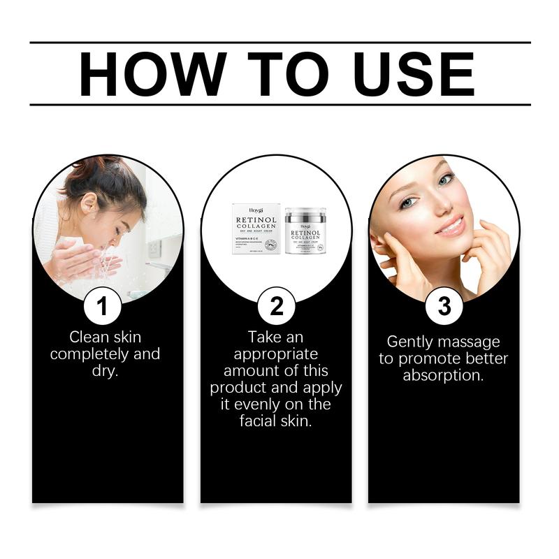 Hoygi Retinol Collagen Day and Night Cream - Moisturizes Hydrates Firms Nourishes and Softens Skin Restoring Youthful Glow