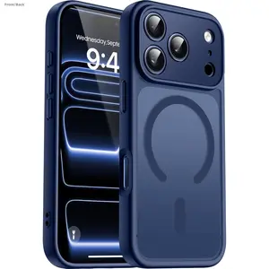 Magnetic for iPhone 17 Pro Max 16 Pro Max, 15 Pro Max, 14 13 12 Pro Max, 17e 16e Case, Compatible with MagSafe, Full Camera Protection Matte Back Shockproof Anti-Slip Texture Protective Phone Case for iPhone 17-12 Series Cover, Accessories