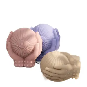 Zahuma Handmade Third Eye Candle for Meditation & Inner Wisdom - Unique Design in Soft Colors for Spiritual Practice