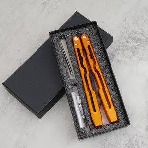 Cool Aluminum Butterfly Trainer, Blade Unsharpened, Flip Tool, Metal Butterfly Training Device, Tgzuo-Lg07