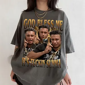 Women's Soft Cotton Polyester Print Casual Fit Round Neck Streetwear Sweatshirt - "God Bless Me It's Summer" Vintage Bootleg, Funny Party Vacation Gift