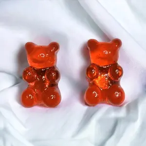 Orange Bear Stud Earrings
