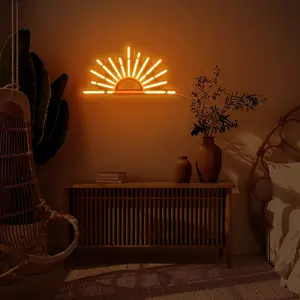 Sunrise Sunset LED Neon Lamp Net Red Luminous Art Bedroom Horizon Sun Prop Light