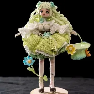 Micro-Crochet Exclusive Limited Edition Mossy Bloom Healing Art Doll (Made with French DMC Lace Thread)